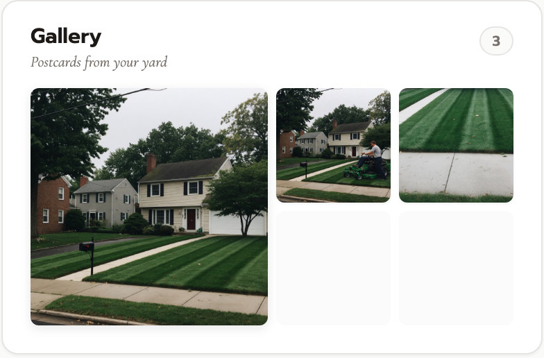 The finished visit's photos on the customer's own profile