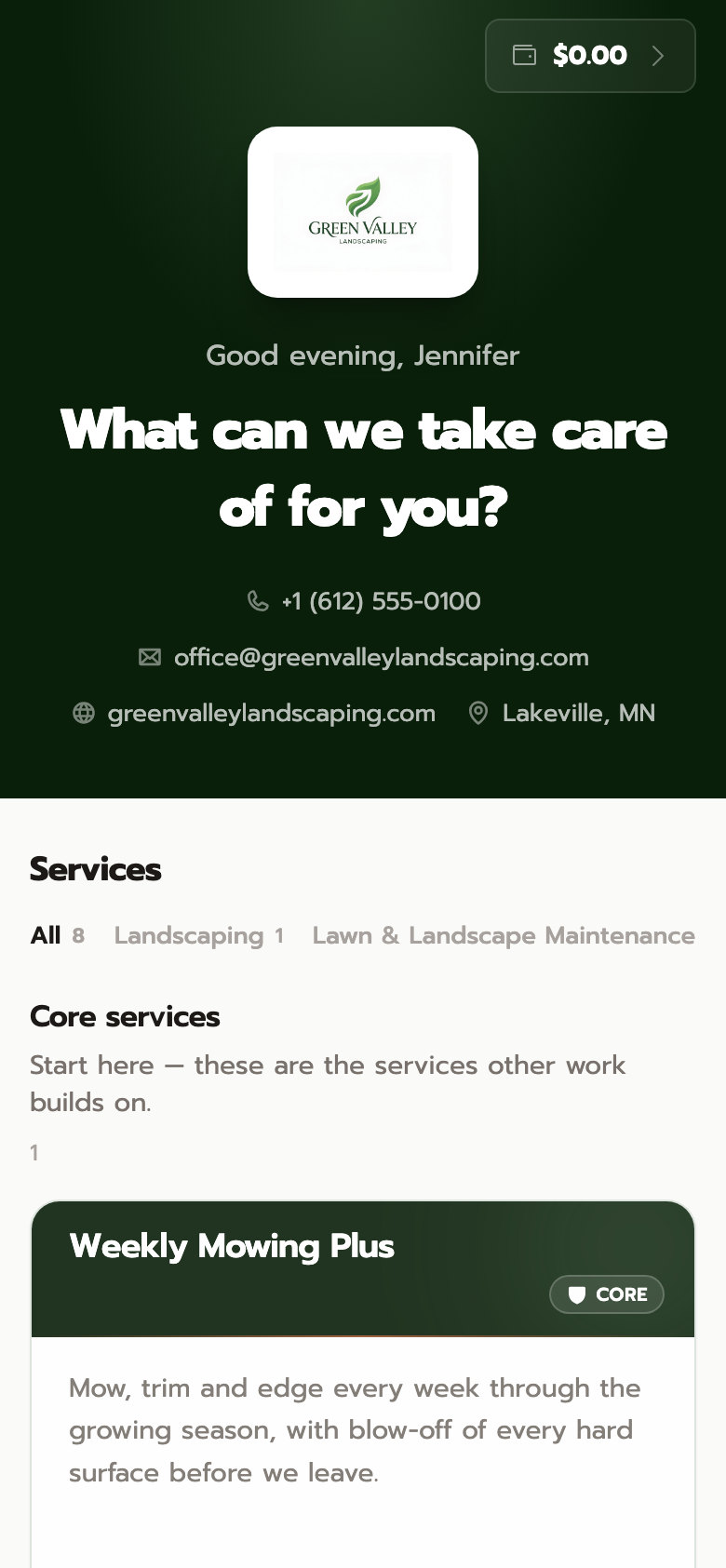 Mowing and a five-round program on the same customer profile